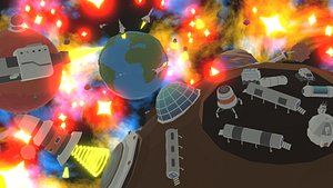 Low Poly Space Sattion