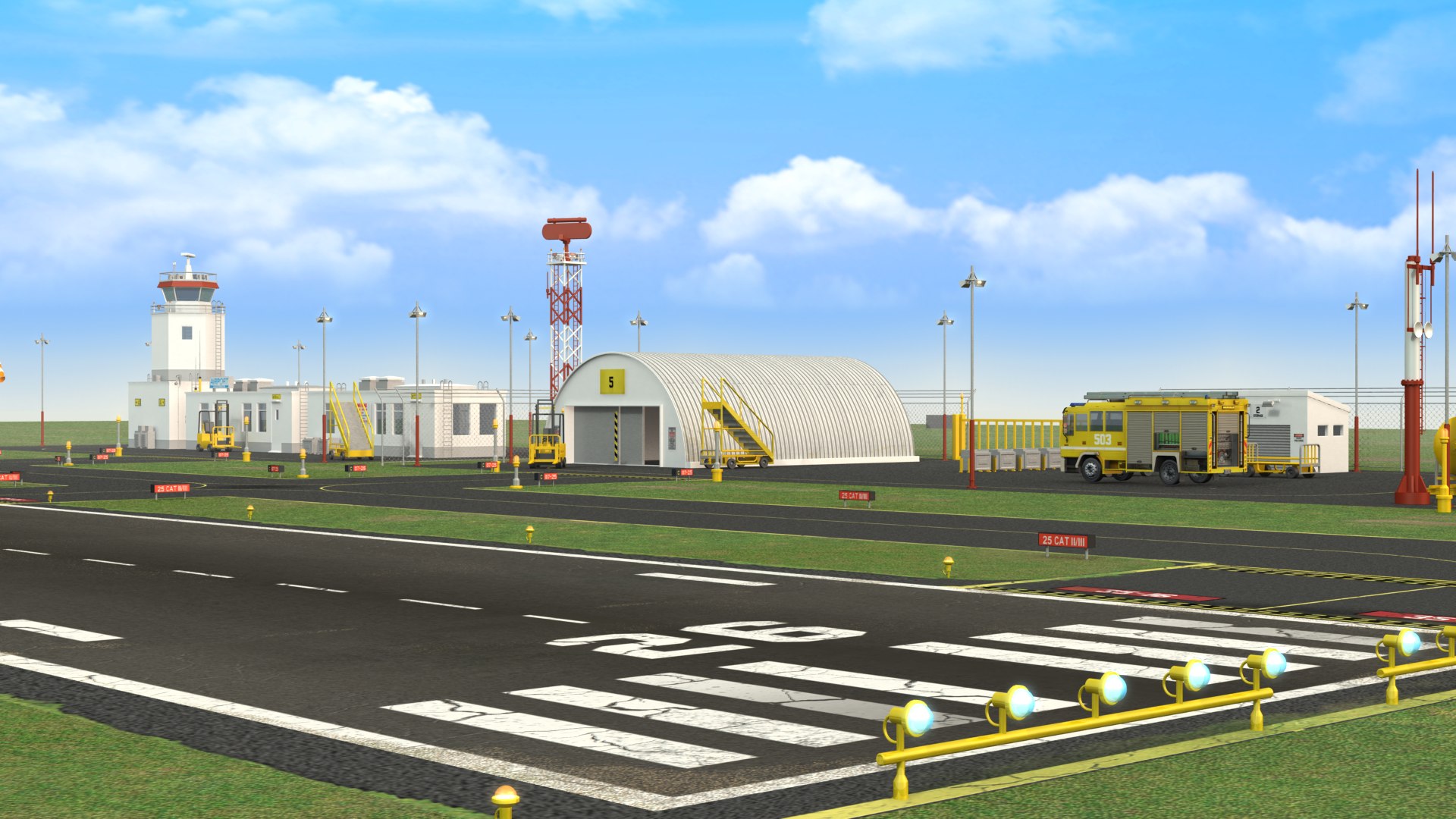 3D Civilian Airport HD - TurboSquid 2072236