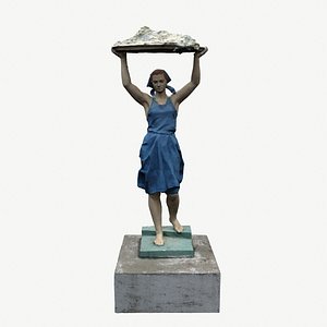 3D model scanned sculpture girl