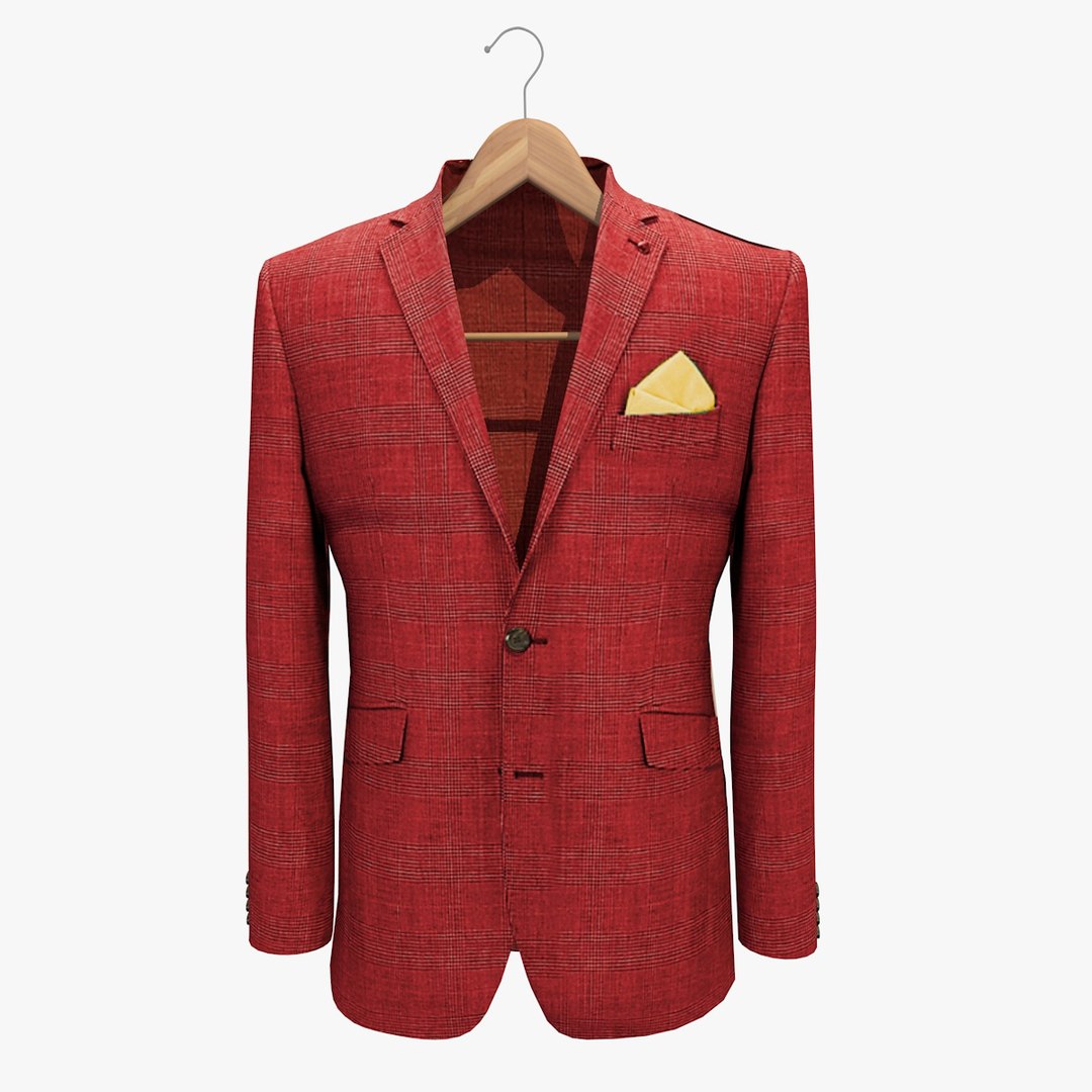 3d Model Red Jacket 2 Coat Hanger
