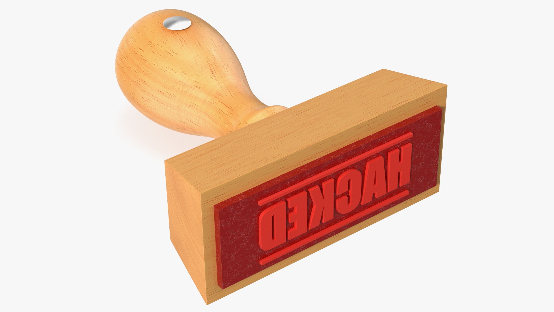 Rubber Stamp with Wood Handle Hacked 3D model preview