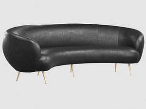 souffle banquette bubbly black 3D model