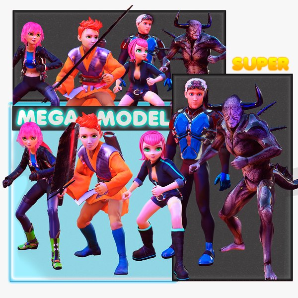 MEGA PACK ACTION 3D MODELS GAME PROJECT model