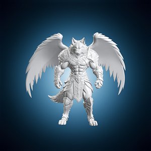 Valkyrie Winged Wolf 3D Print Model