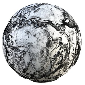Earth Full Contours 3D Globe 3D