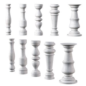 3D Marble Quintet Balusters with Classic Design model