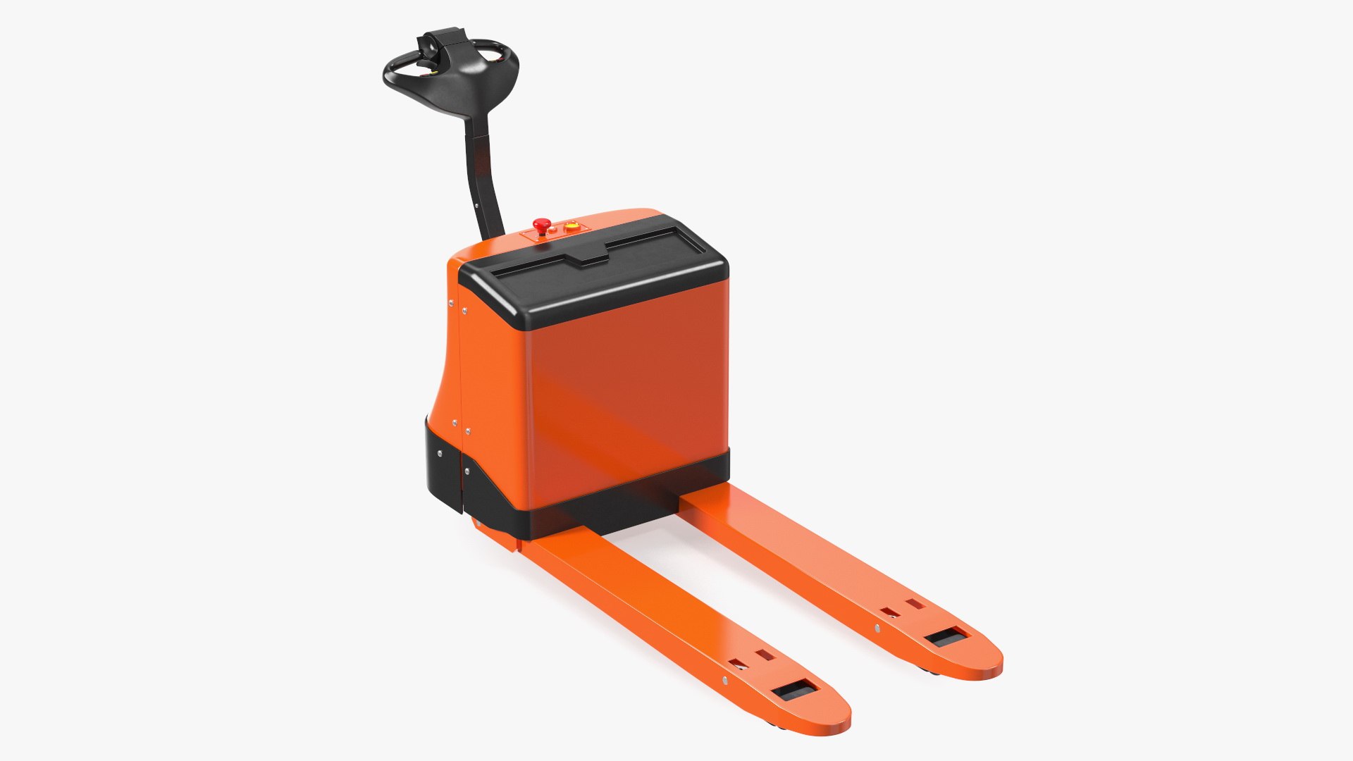 Orange Electric Pallet Truck 3D model preview