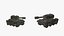 2 Animated Tanks hand-painted Low-poly 3D model
