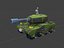 2 Animated Tanks hand-painted Low-poly 3D model