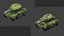 2 Animated Tanks hand-painted Low-poly 3D model