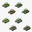 2 Animated Tanks hand-painted Low-poly 3D model