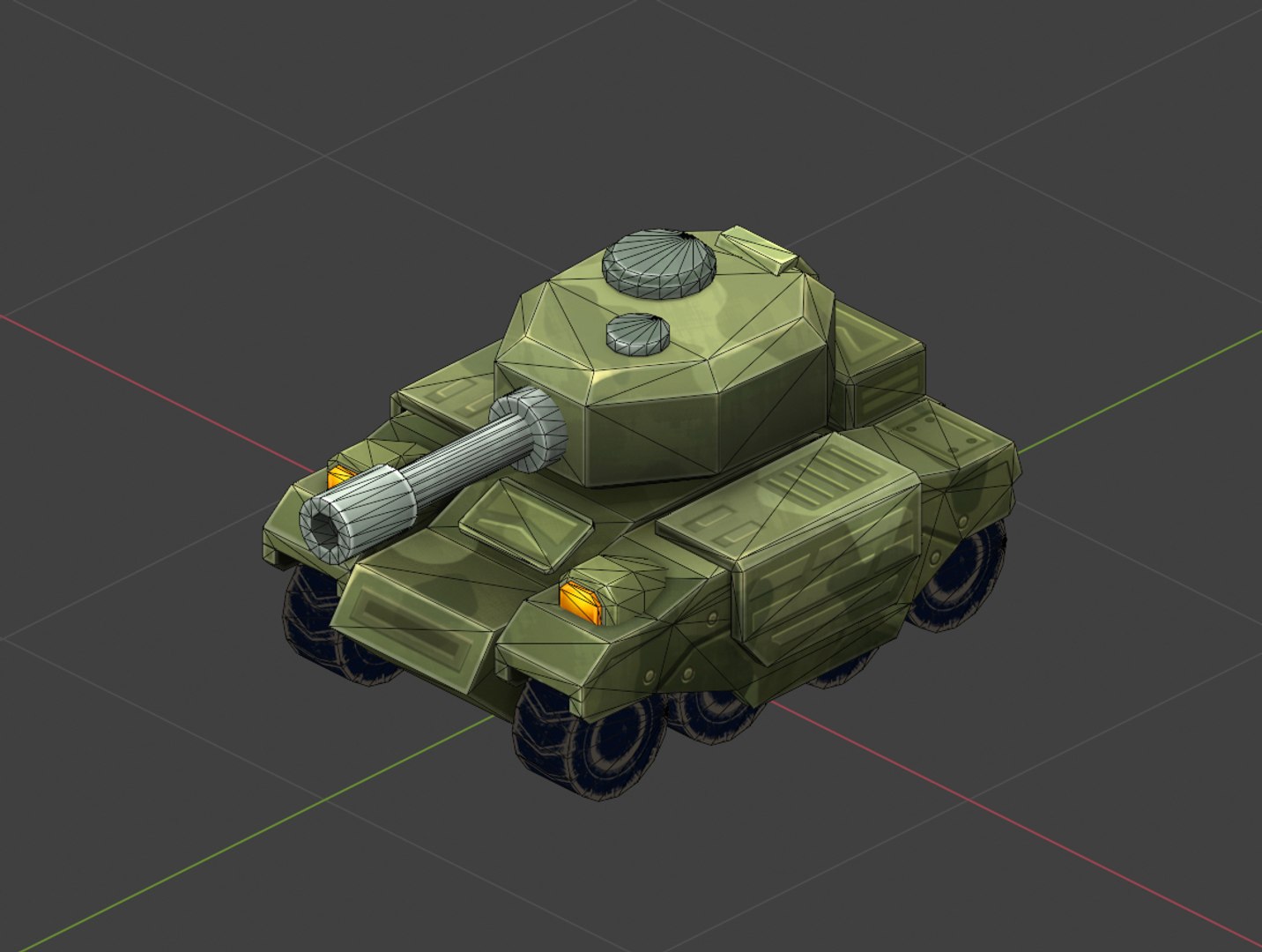 Micro Tank - Low Poly Hand Painted | 3D model