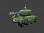 2 Animated Tanks hand-painted Low-poly 3D model