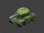 2 Animated Tanks hand-painted Low-poly 3D model