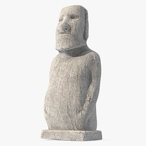 3D moai hoa hakananai white model