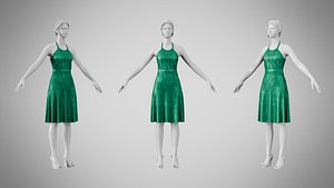 Dress 22 Emerald Velvet Green With Design
