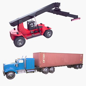 Reach Stacker and Container Truck