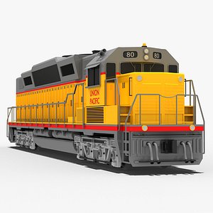 3D Locomotive EMD DD35A lowpoly model