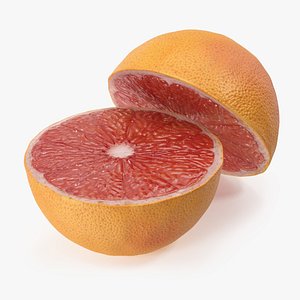 Grapefruit Citrus Fruit Cut in Half 3D model