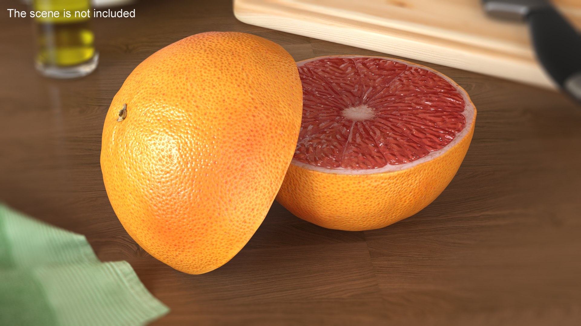 Grapefruit Citrus Fruit Cut In Half 3D Model - TurboSquid 2135077