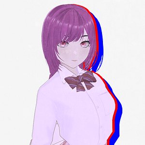 3D model Anime Office Girl