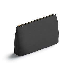 Black Canvas Pouch - linen zip bag