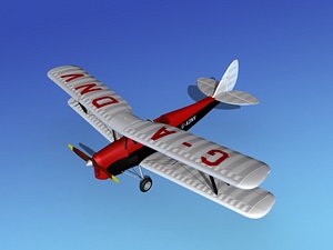 tiger moth dehavilland 3d model
