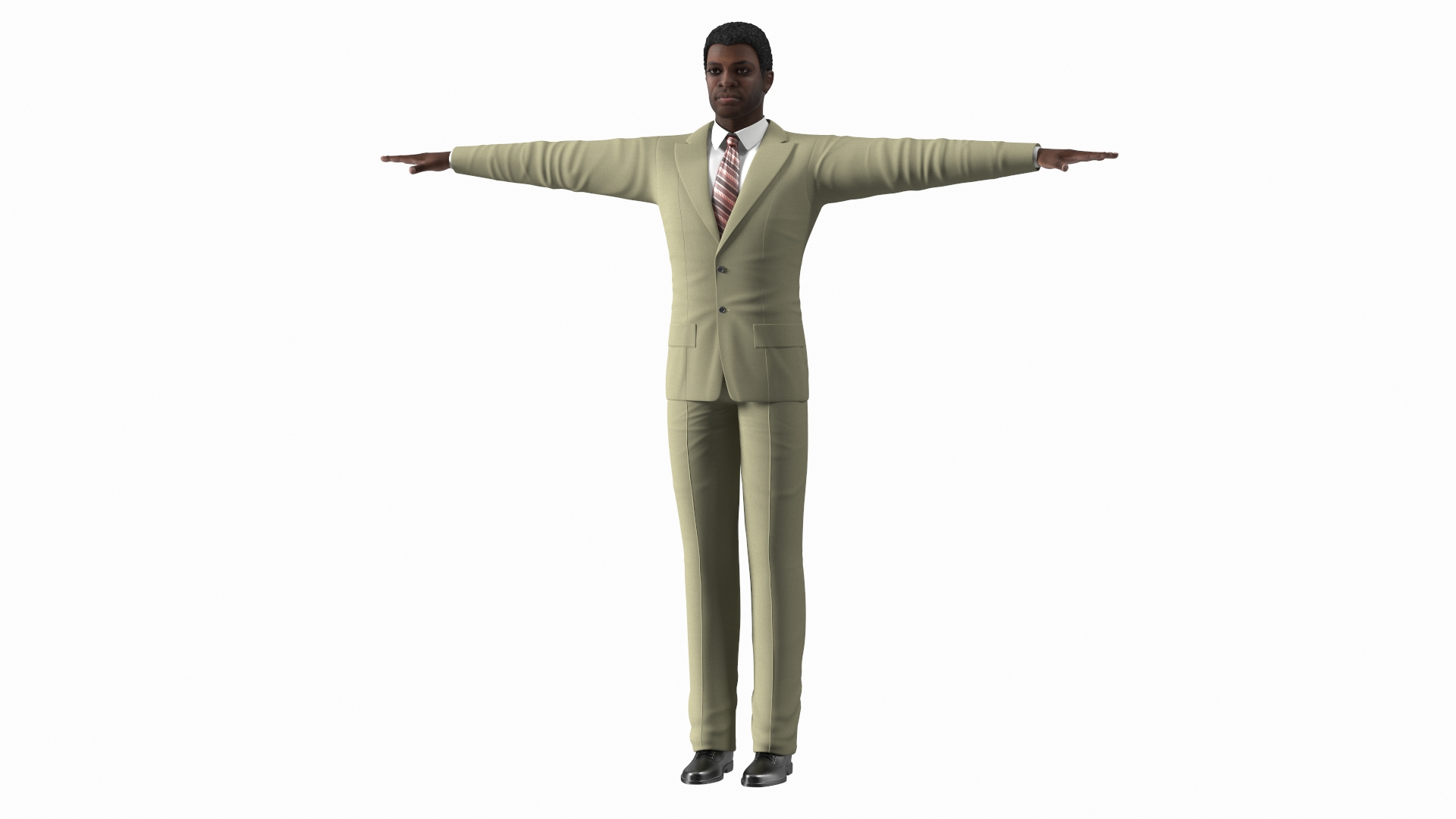 dark skin afro american businessman t pose 360 1