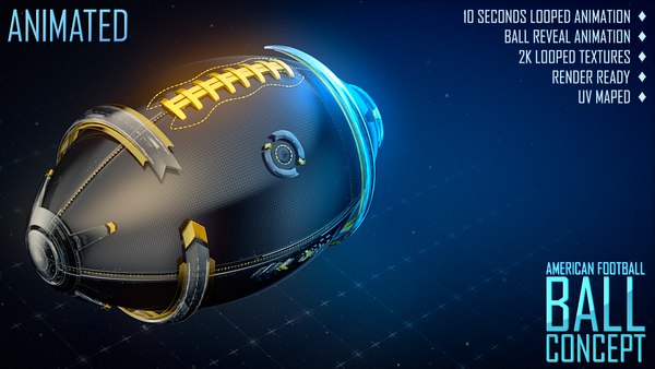 american football ball concept 3d model