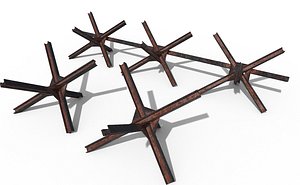 antitank hedgehog set pbr 3D