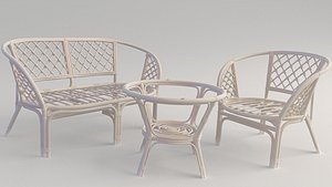 visualization furniture rattan bamboo 3D model