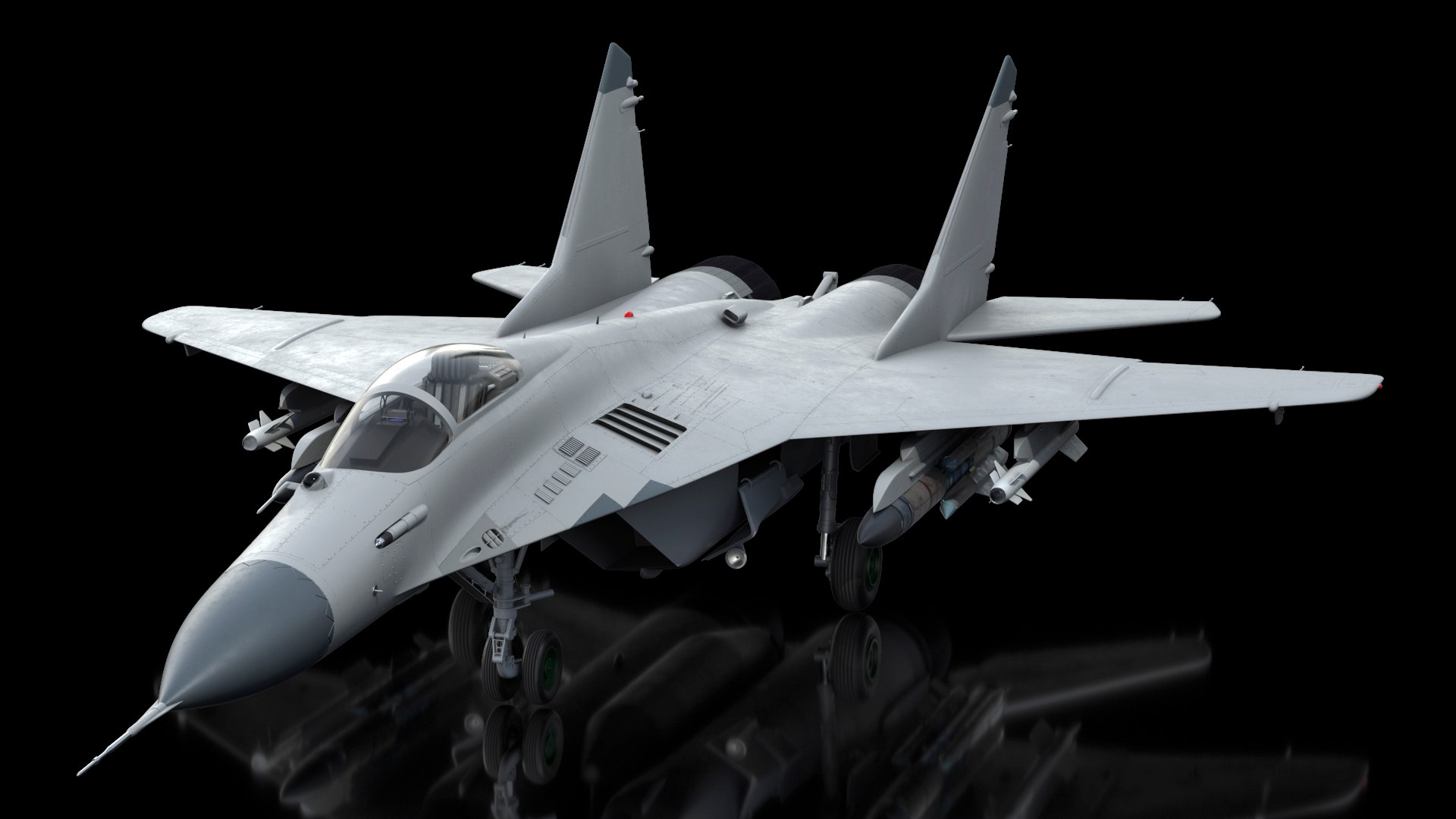 3D MiG 29 Fighter Aircraft with X-31PM Supersonic Missile https://p.turbosquid.com/ts-thumb/57/ysFJNE/aL/mig29fighteraircraftwithx31pmsupersonicmissilemb3dmodel002/jpg/1654763355/1920x1080/fit_q87/b950d7b53572339de526c928daeb82a0eb5d9158/mig29fighteraircraftwithx31pmsupersonicmissilemb3dmodel002.jpg