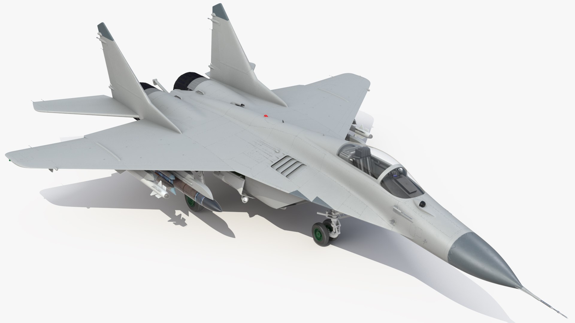 3D MiG 29 Fighter Aircraft with X-31PM Supersonic Missile https://p.turbosquid.com/ts-thumb/57/ysFJNE/hF/mig29fighteraircraftwithx31pmsupersonicmissilemb3dmodel025/jpg/1654763448/1920x1080/fit_q87/dc4a5ebcc8c834945b4087da5a421efde9187d81/mig29fighteraircraftwithx31pmsupersonicmissilemb3dmodel025.jpg