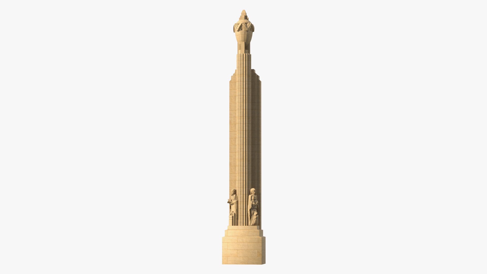 Hearst Tower Lobby Sculptures with Column 3D model preview