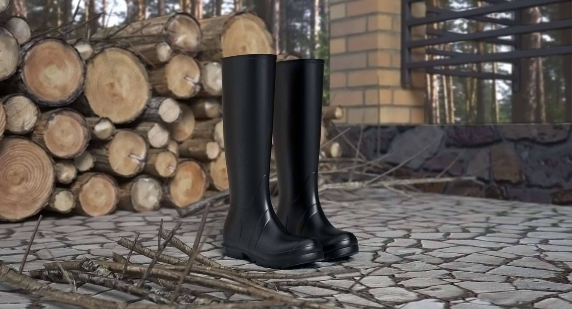 Rain Boots 3D model preview