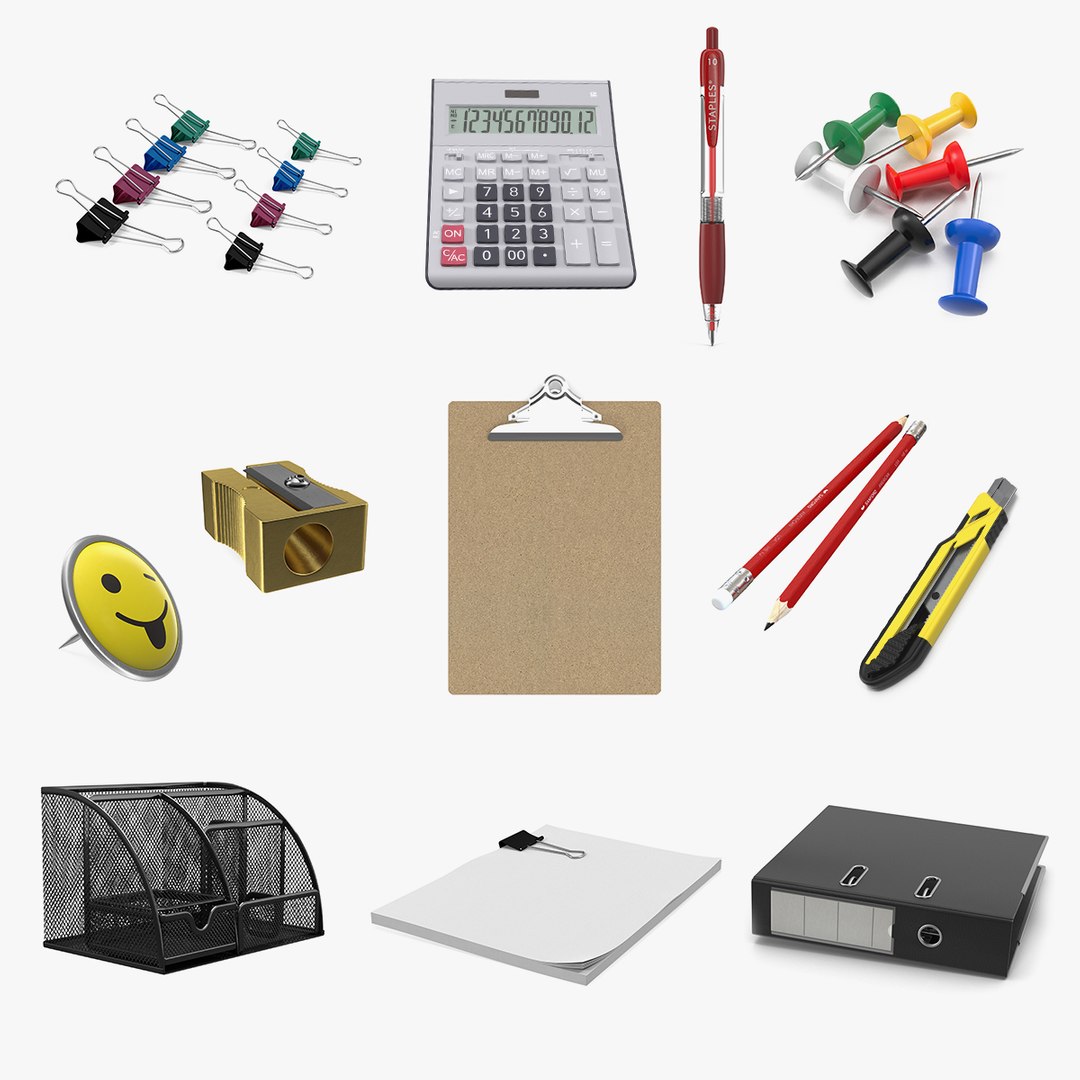 Stationery Collection 5 3D model preview