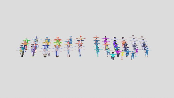 Cartoon 63 Characters Fully Rigged Modelo 3D - TurboSquid 2005492