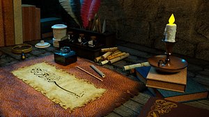 3D parchment table model