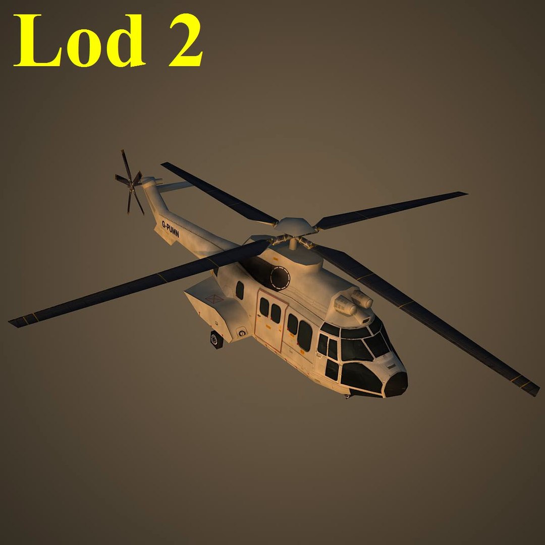 Aerospatiale As-332 Super 3d Model