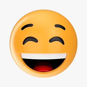 Emoji 011 White smile with eyes closed 3D model