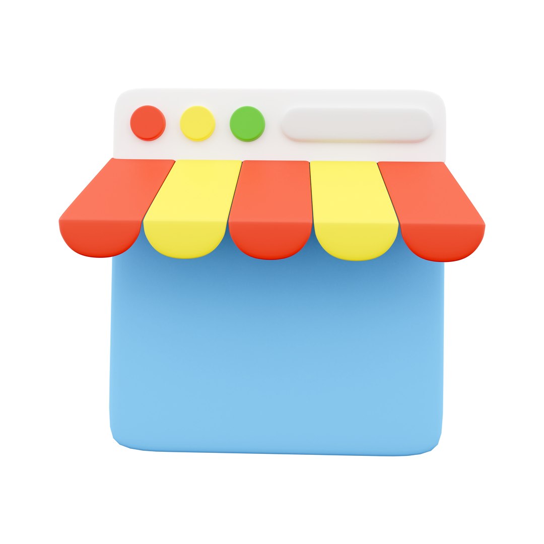3d Online Shopping Icon 3D Model - TurboSquid 2066422