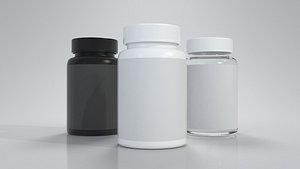 3D Jar Bottle Medical Pills