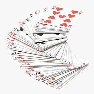playing cards red deck 3D model
