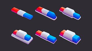3D Low Poly Emergency Siren Pack
