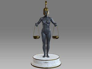 3D female zodiac sign libra model
