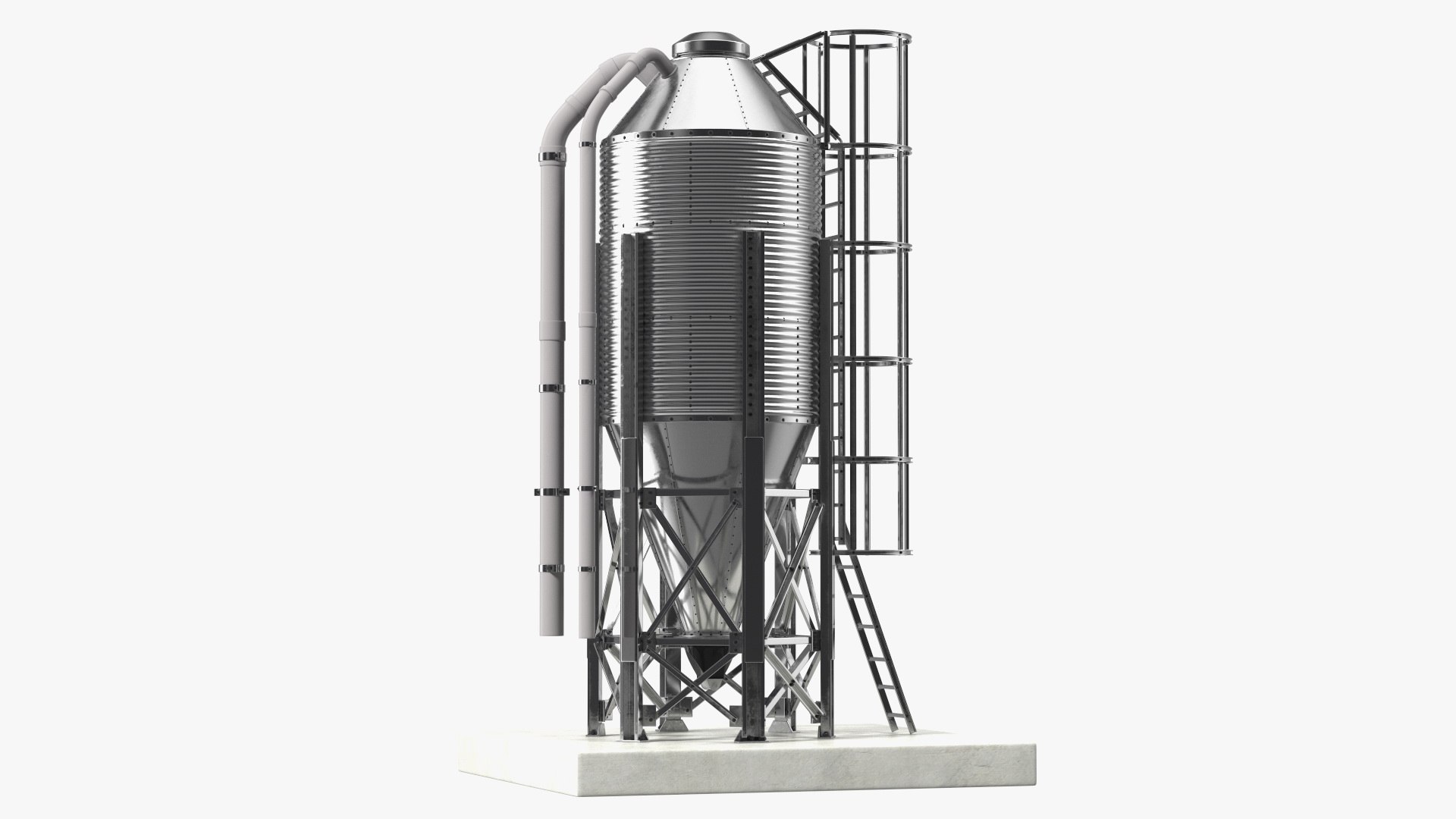 Metal Feed Storage Bin 3D model preview