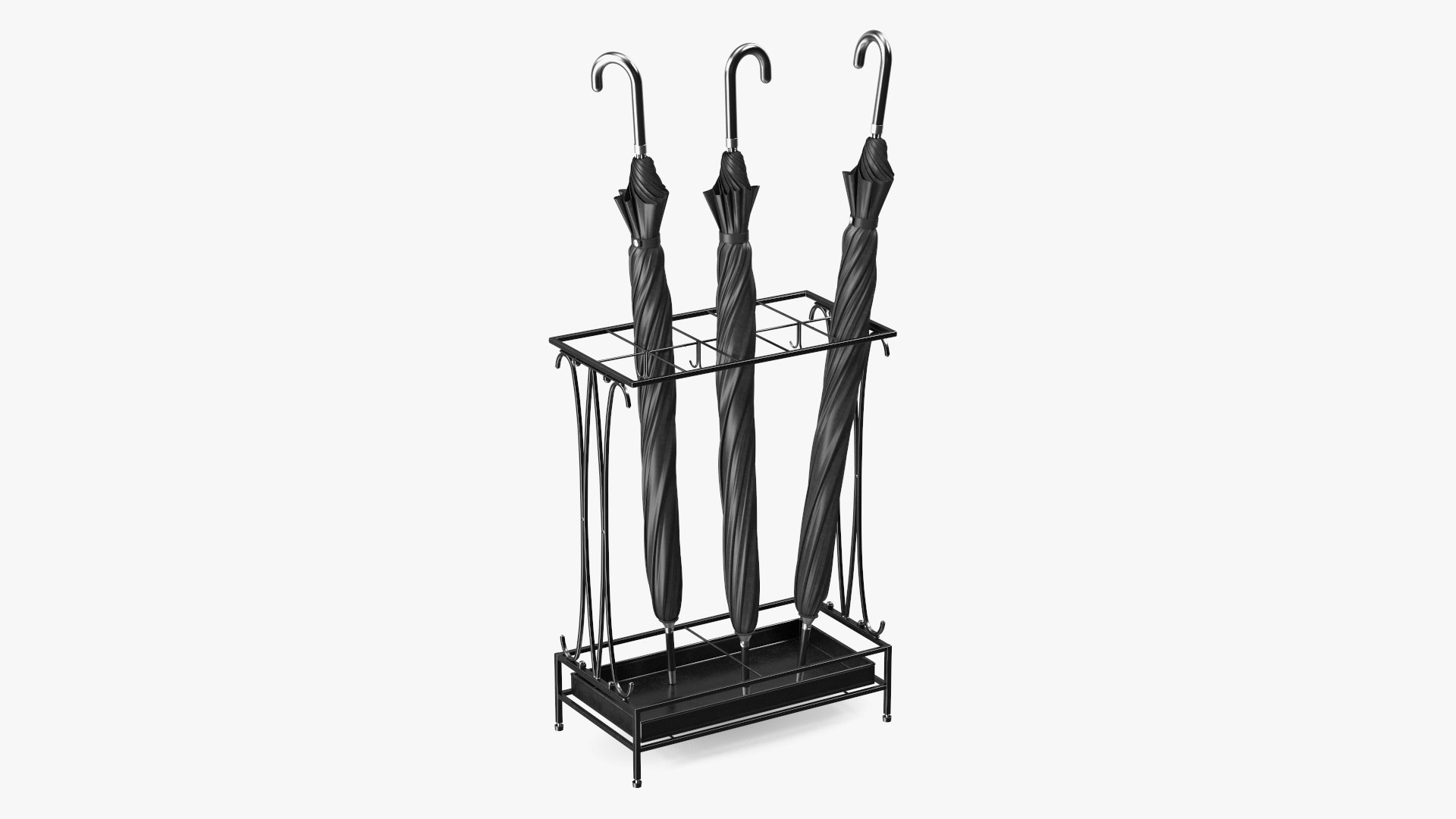 Metal Stand with Umbrellas model TurboSquid 2075467