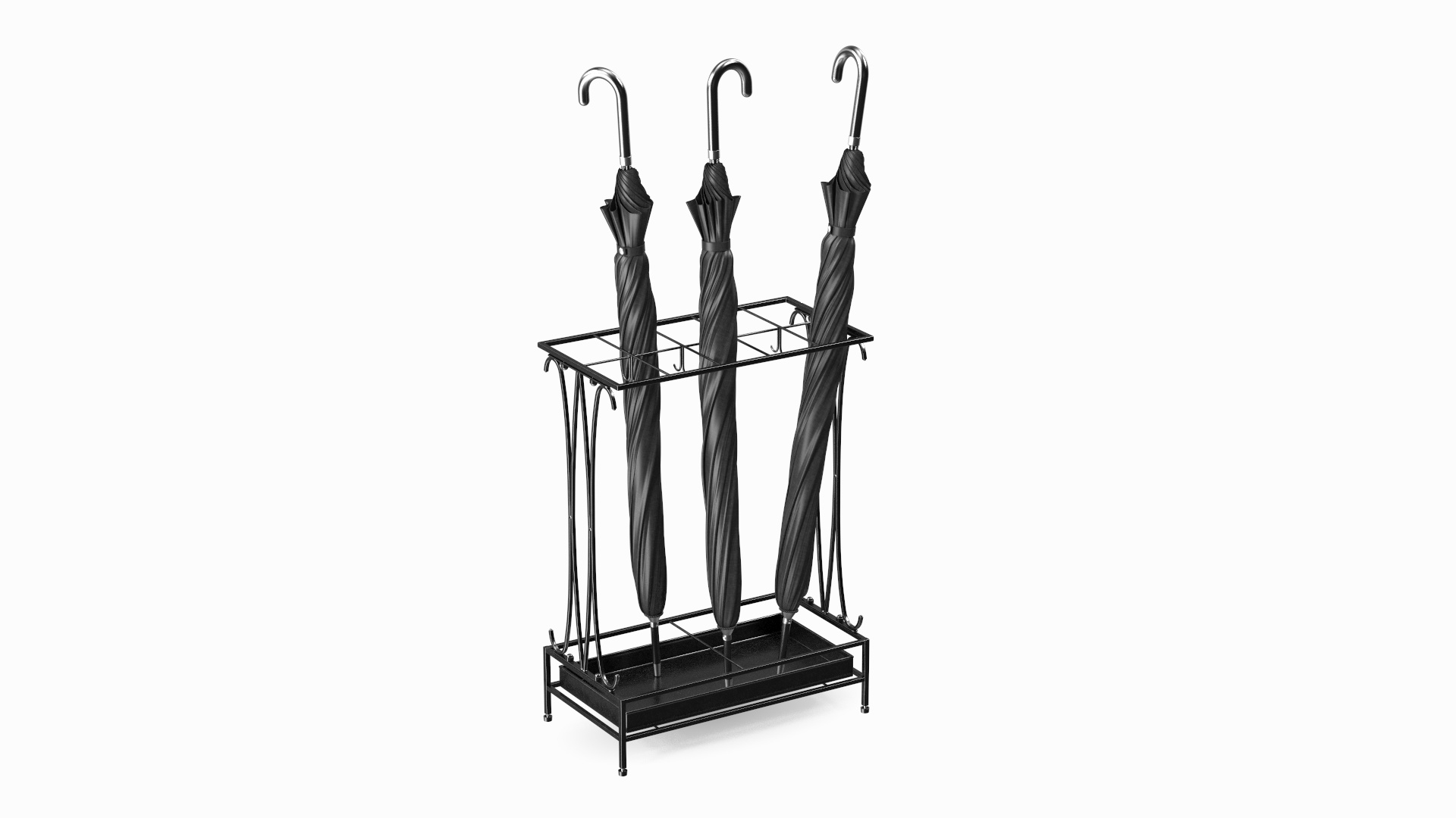 Metal Stand With Umbrellas Model - TurboSquid 2075467