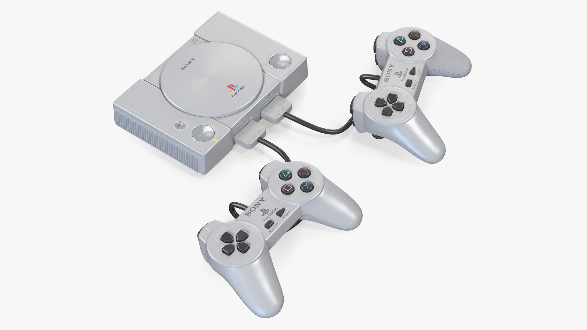 Sony Playstation Classic Console with Controller 3D model preview