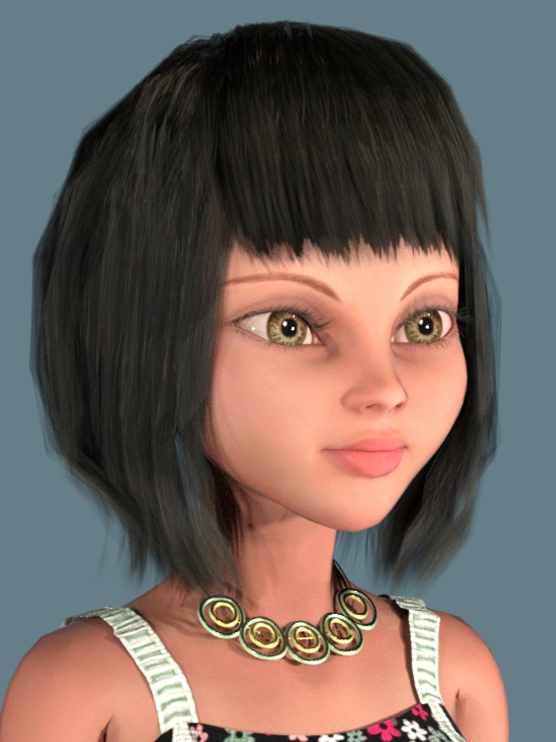 3D Cartoon 3D Rigged Cute Girl Character Model Model - TurboSquid 2281070